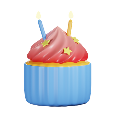 Geburtstags-Cupcake  3D Icon