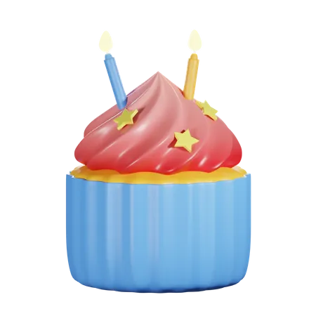 Geburtstags-Cupcake  3D Icon