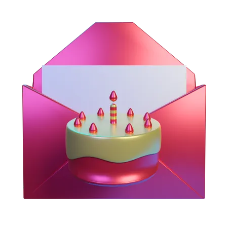 Geburtstagseinladung  3D Illustration