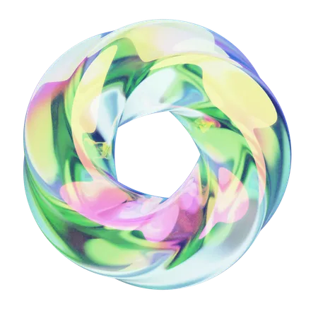 Gedrehter Ring Chrom  3D Icon