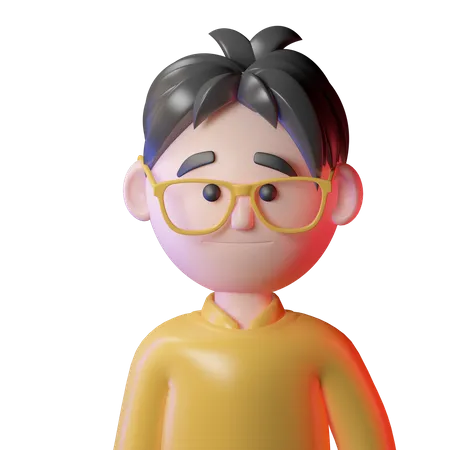 Geek Boy  3D Icon