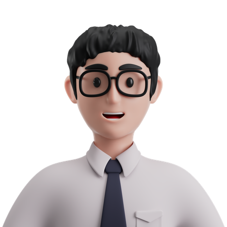 Geek Student  3D Icon