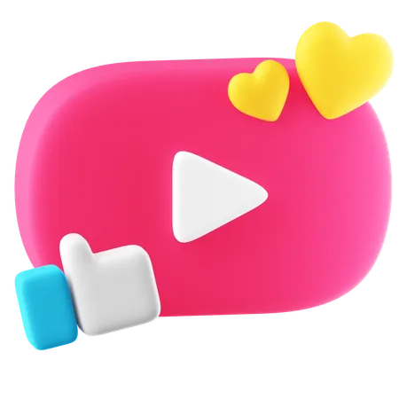 Video gefällt mir  3D Icon