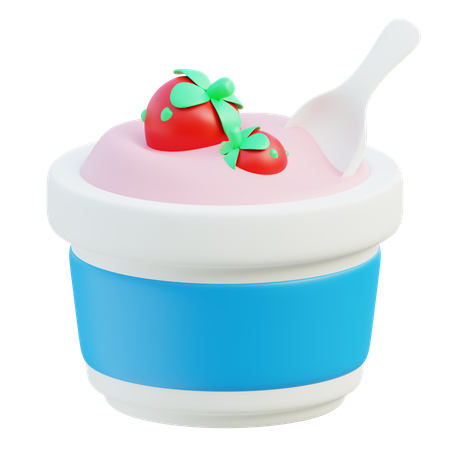 Gefrorener Joghurt  3D Icon