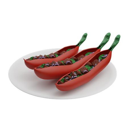 Gefüllte Chilischoten  3D Icon