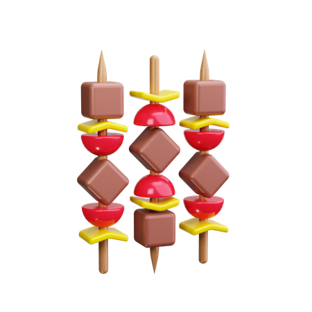 Gegrillte Spieße  3D Icon