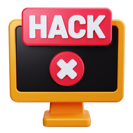 Gehackter Computer  3D Icon