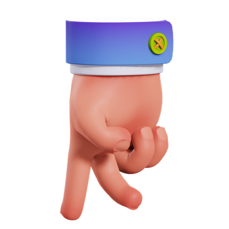 Gehen mit dem Finger  3D Illustration