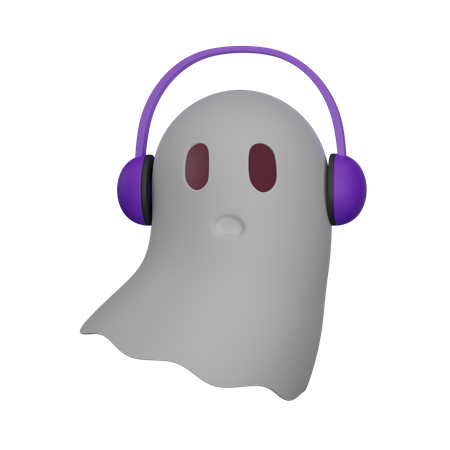 Geist mit Kopfhörern  3D Icon