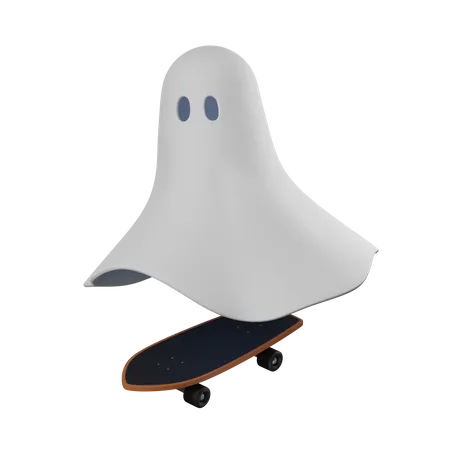 Geist mit Skateboard  3D Icon