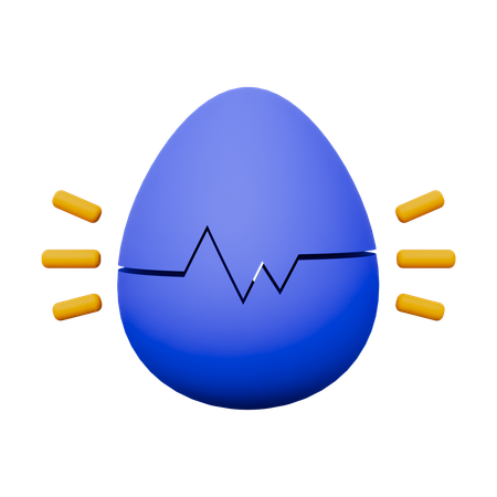 Gebrochenes Ei  3D Icon