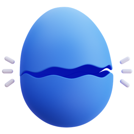 Gebrochenes Ei  3D Icon