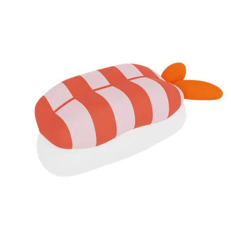 Gekochtes Garnelen-Sushi  3D Icon