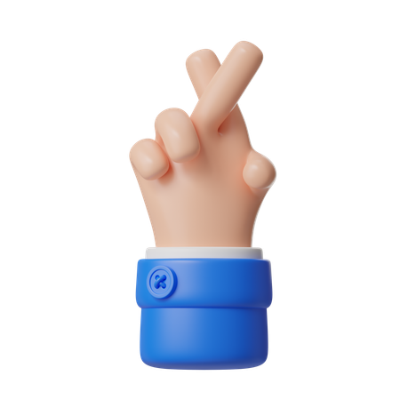 Geste mit gekreuzten Fingern  3D Icon