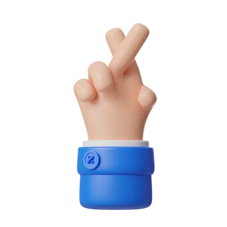 Geste mit gekreuzten Fingern  3D Icon