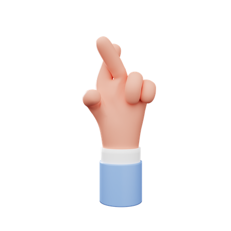 Geste mit gekreuzten Fingern  3D Illustration