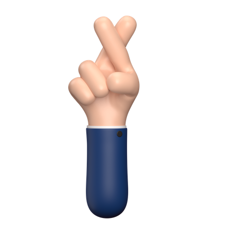 Geste mit gekreuzten Fingern  3D Illustration