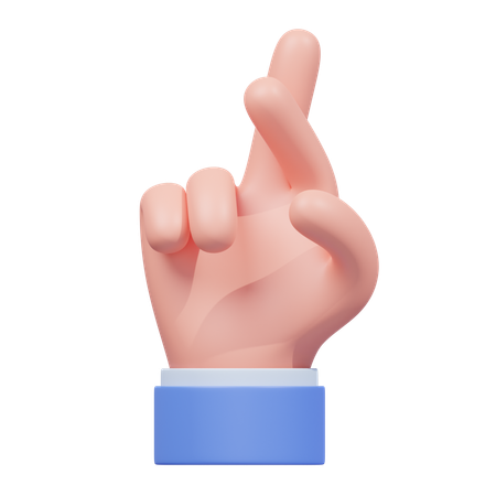 Geste mit gekreuzten Fingern  3D Icon