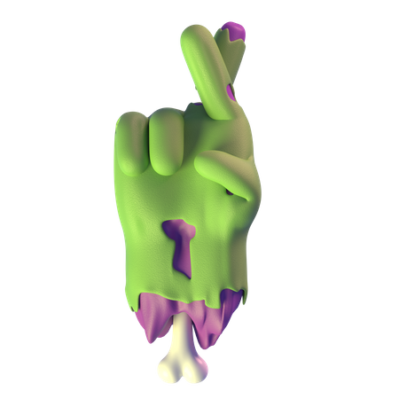 Gekreuzte Finger Zombie-Hand  3D Icon