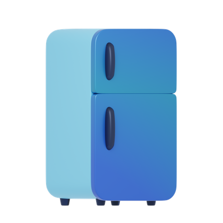Geladeira azul  3D Icon