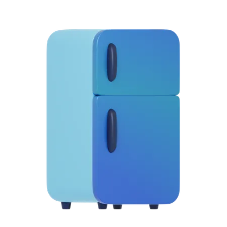 Geladeira azul  3D Icon