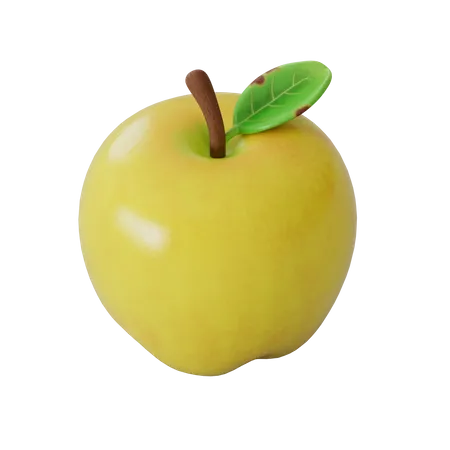 Gelber Apfel  3D Illustration