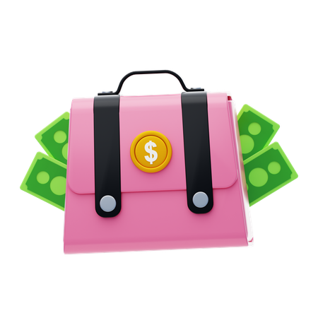 Geld Aktentasche  3D Icon