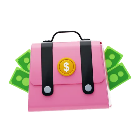 Geld Aktentasche  3D Icon