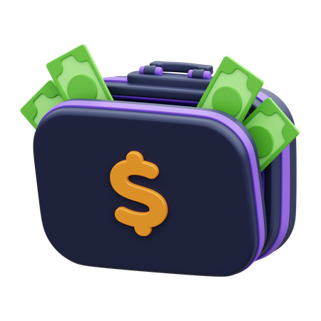 Geld Aktentasche  3D Icon