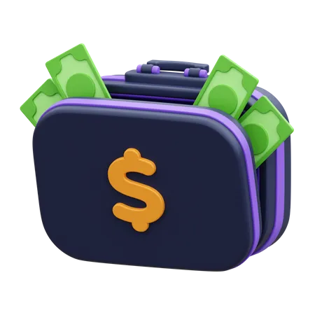 Geld Aktentasche  3D Icon