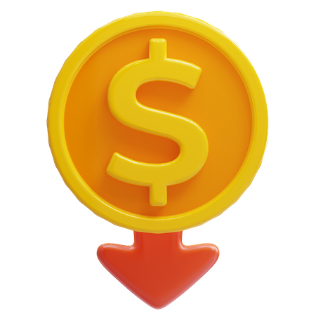 Geld runter  3D Icon