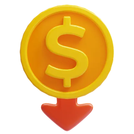 Geld runter  3D Icon