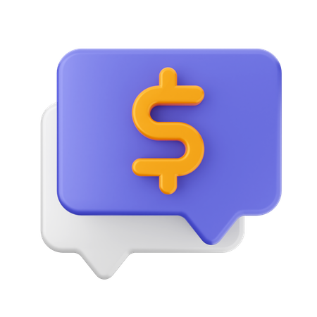Geld chatten  3D-Symbol