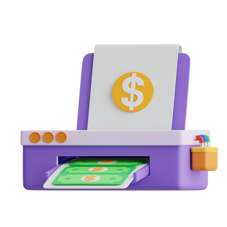 Geld drucken  3D Icon
