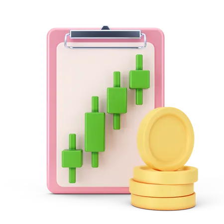 Geld-Gewinn-Diagramm  3D Icon