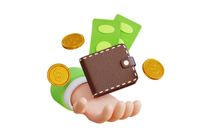 Geld halten  3D Illustration