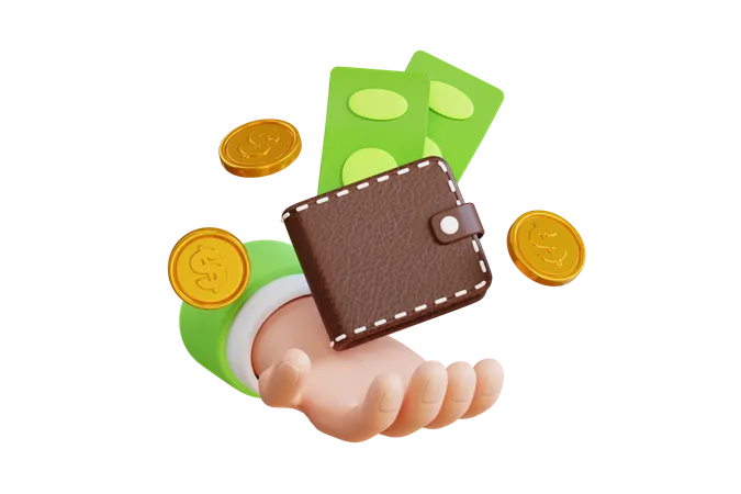 Geld halten  3D Illustration