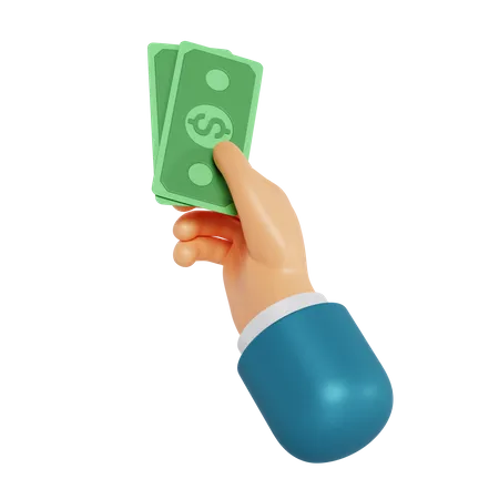 Geld halten Handgeste  3D Illustration