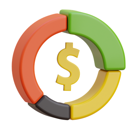 Geld-Kreisdiagramm  3D Icon