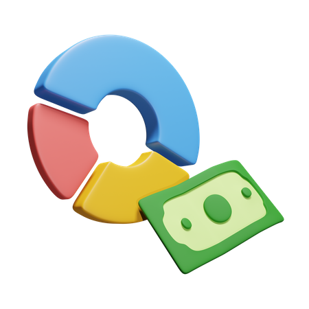 Geld mit Donut-Diagramm  3D Icon