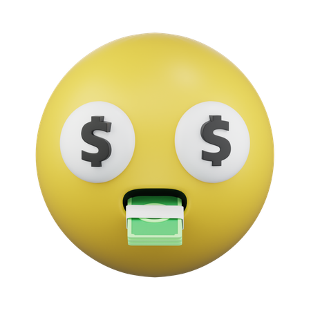 Geld, Mund, Gesicht  3D Icon