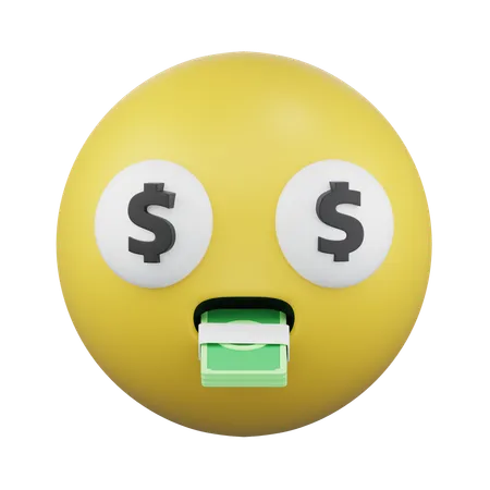 Geld, Mund, Gesicht  3D Icon