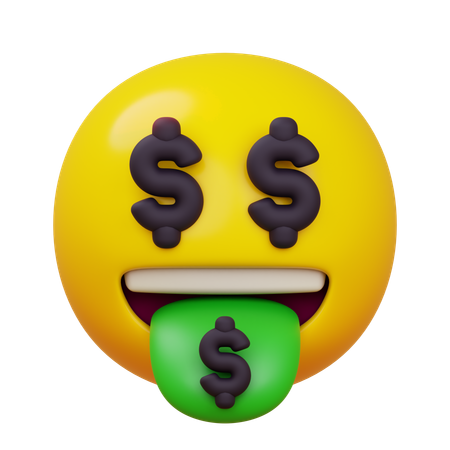 Geld, Mund, Gesicht  3D Icon