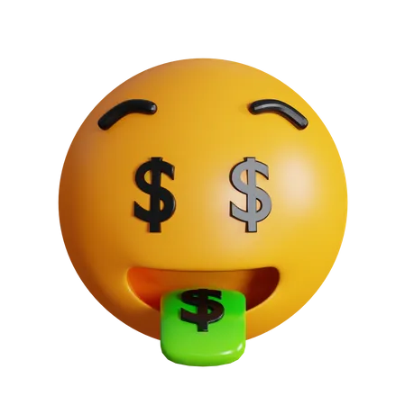 Geld, Mund, Gesicht  3D Icon