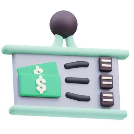 Geldpräsentation  3D Icon