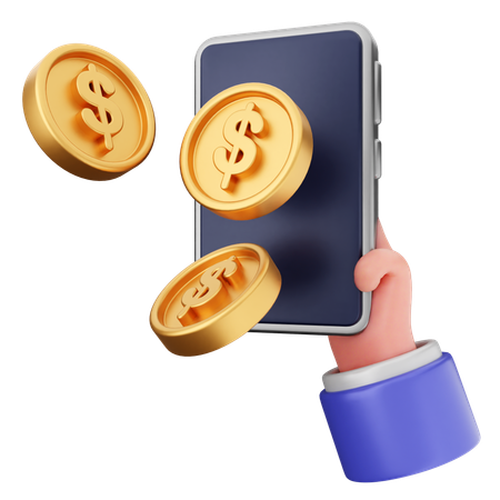 Geld smartphone finanzen  3D Icon