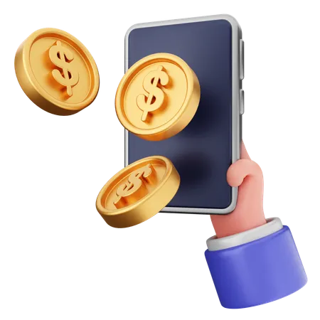 Geld smartphone finanzen  3D Icon