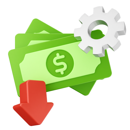 Geld reduzieren  3D Icon