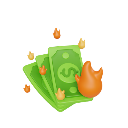 Geld verbrennen  3D Icon