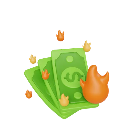 Geld verbrennen  3D Icon